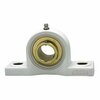 Ami Bearings SINGLE ROW BALL BEARING - 3/4 IN. ZINC WIDE SET SCREW WHITE PILLOW BLOCK UCPPL204-12MZ2W